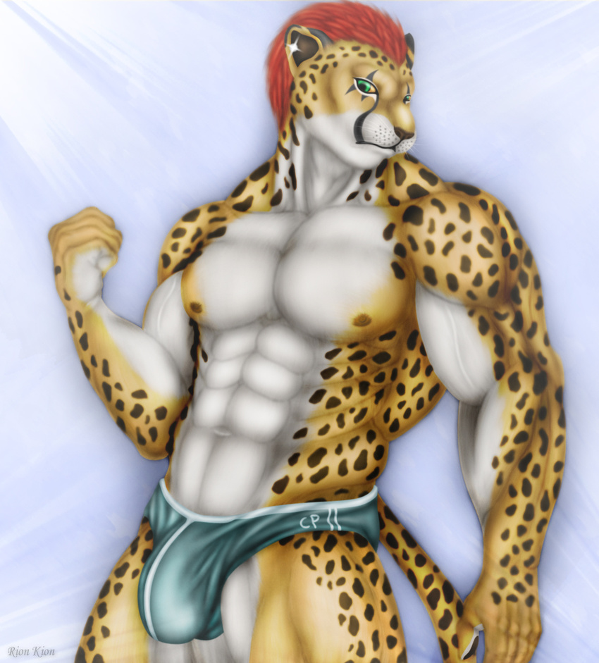 2012 abs bulge cheetah feline kion male muscles solo speedo swimsuit