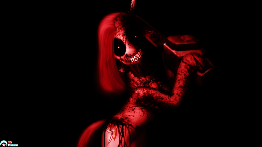 &lt;3 115_predator 2012 black_background blood creepy cupcakes_(mlp_fanfic) cutie_mark dead equine female feral friendship_is_magic fur gore grotesque hair horse insane knife long_hair looking_at_viewer mammal morbid my_little_pony nightmare_fuel open_mouth pink_fur pink_hair pinkamena_(mlp) pinkie_pie_(mlp) plain_background pony rainbow_dash_(mlp) red_eyes simple_background smile solo soul_devouring_eyes standing teeth vein wallpaper