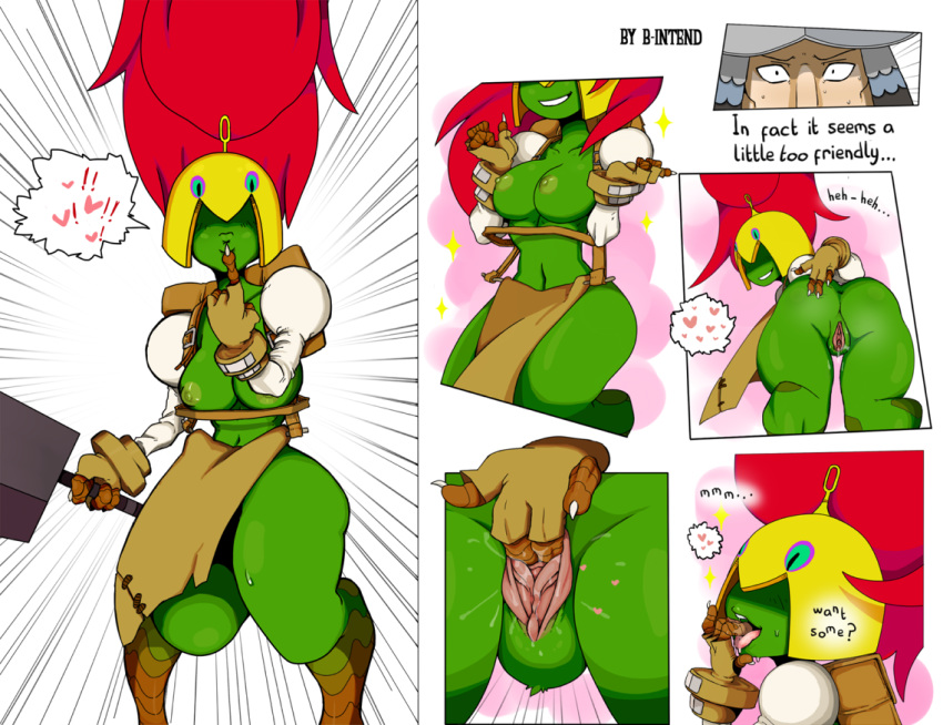 ! &lt;3 2018 adelbert_steiner armor b-intend breasts butt clothed clothing comic dialogue digital_media_(artwork) english_text female final_fantasy final_fantasy_ix finger_lick fingering green_skin helmet human imminent_sex licking light_skin looking_back mammal masturbation monster navel nipples presenting presenting_hindquarters presenting_pussy pussy pussy_juice rear_view skimpy smile square_enix talons text thick_thighs tongue tongue_out topless undressing vaginal vaginal_masturbation vice_(final_fantasy_ix) video_games