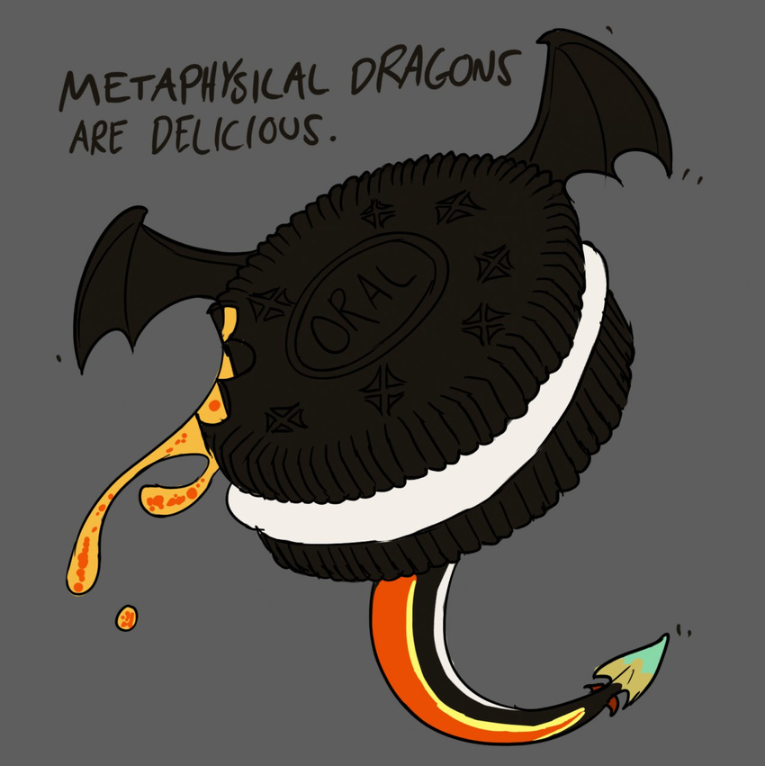 cookie dragon english_text evalion fluid humor hybrid oral simple_background solo text wings