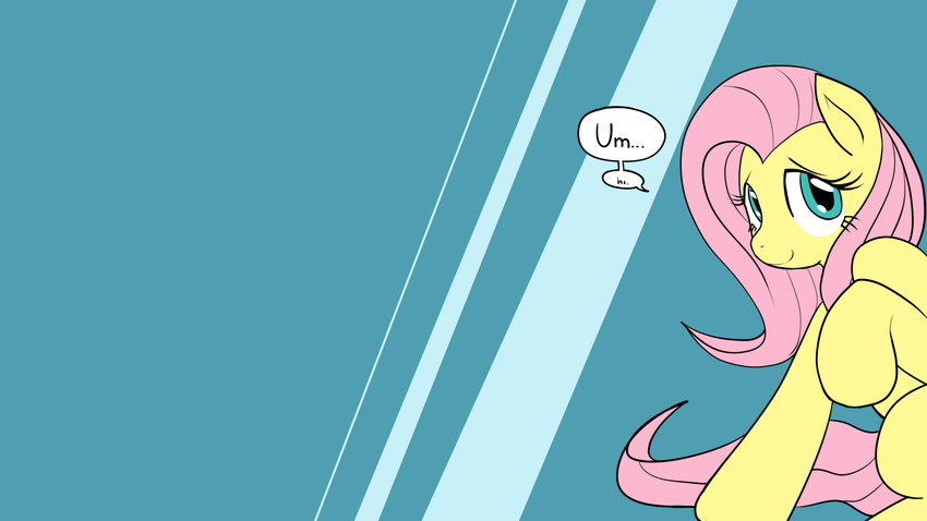 2013 blue_eyes dialog english_text equine female feral fluttershy_(mlp) friendship_is_magic hair horse looking_at_viewer mammal my_little_pony pink_hair pony reiduran shy solo text wallpaper