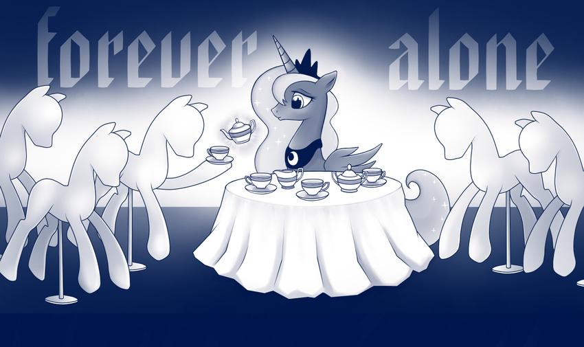 crown english_text equine female feral friendship_is_magic hair horn horse lonely magic mammal mannequin my_little_pony pony princess_luna_(mlp) rainbow_(artist) royalty sad solo table tea teacup teapot teapot.png text winged_unicorn wings