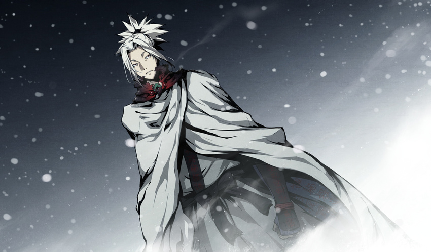 1boy game_cg kajiri_kamui_kagura kyougetsu_keishirou red_eyes solo white_hair