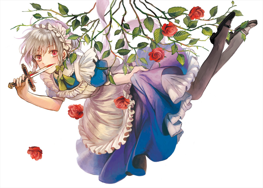 flowers izayoi_sakuya knife rose sugi touhou