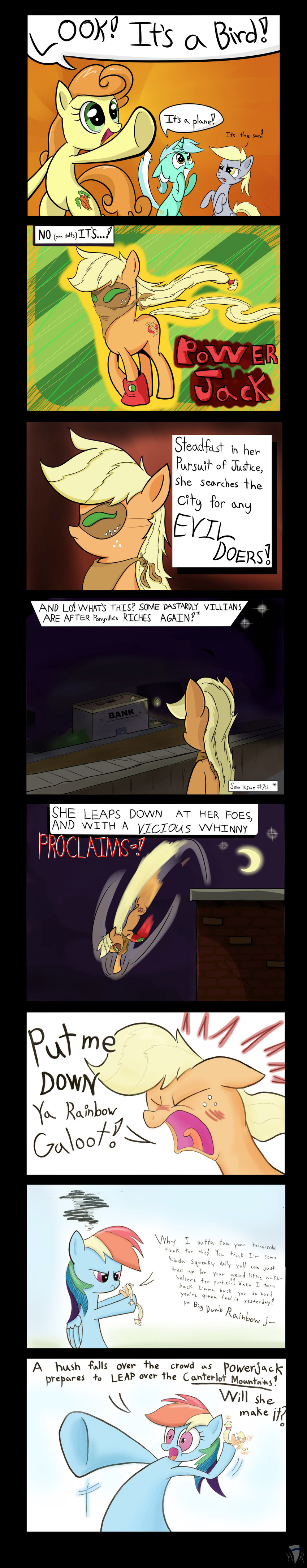 applejack_(mlp) blonde_hair cutie_mark derpy_hooves_(mlp) english_text equine female feral friendship_is_magic frown fur green_eyes grey_fur hair heir-of-rick horn horse humor long_hair lyra_(mlp) lyra_heartstrings_(mlp) mammal mask multi-colored_hair my_little_pony open_mouth outside pegasus pony purple_eyes rainbow_dash_(mlp) rainbow_hair smile text tongue tongue_out two_tone_hair unicorn wings yellow_eyes