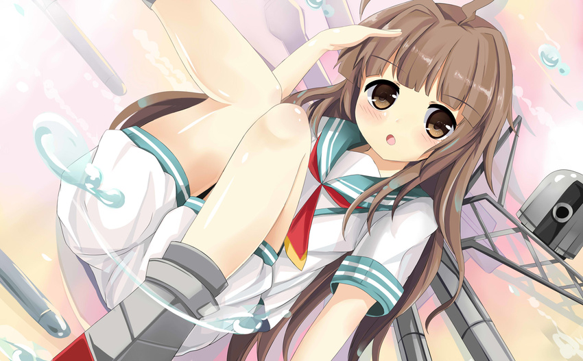 bad_id bad_pixiv_id brown_eyes brown_hair highres kantai_collection kuma_(kantai_collection) long_hair sakuraba_hikaru_(loveindog) solo