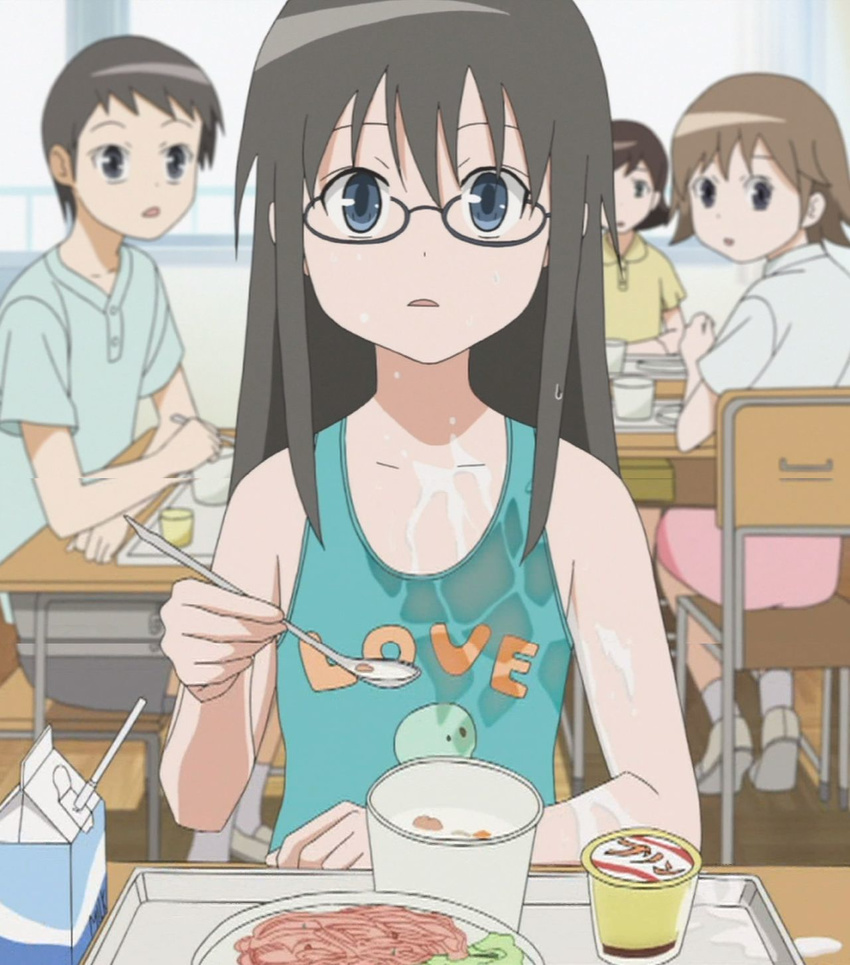 glasses hidaka_megumi highres kyou_no_go_no_ni screencap shirt solo_focus