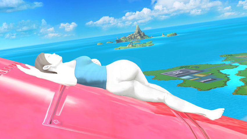 ass bottomless nintendo photoshop sleeping super_smash_bros. trainer_(wii_fit) white_skin wii_fit wii_fit_trainer