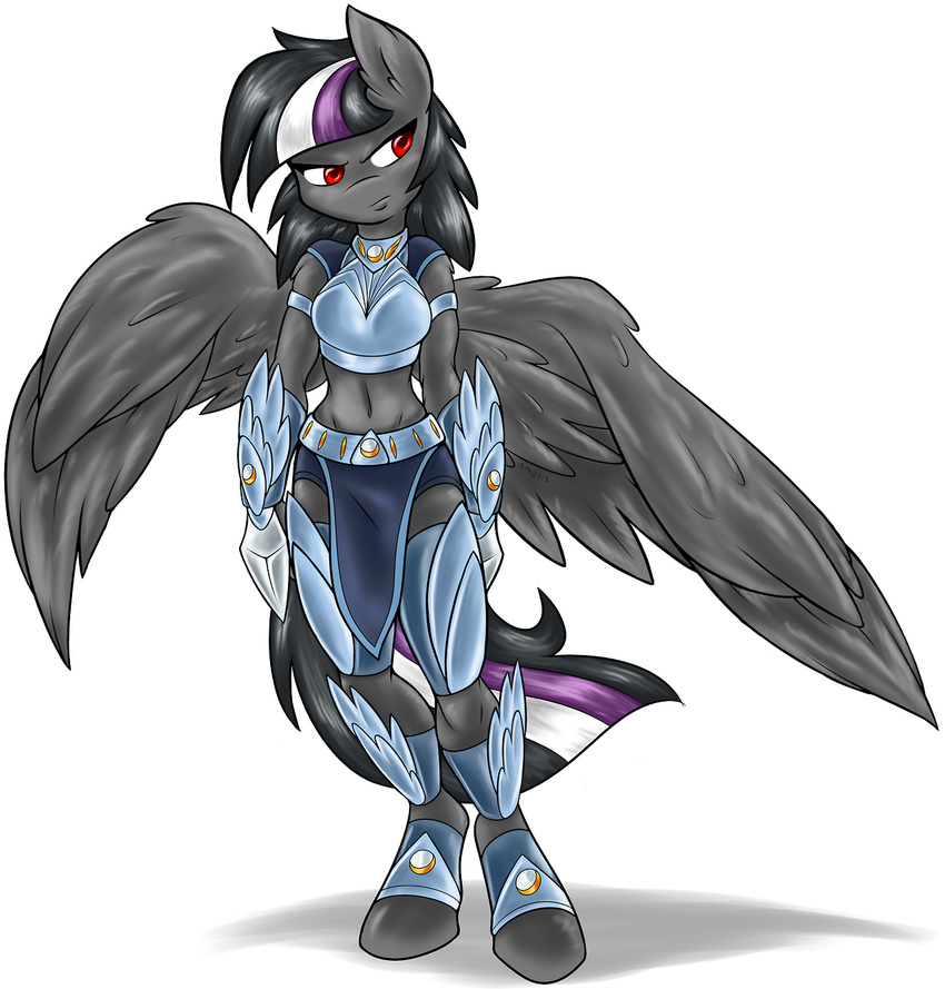 ambris anthro armor black_fur equine feathermoon female friendship_is_magic fur gauntlets gift_art hair hooves horse long_hair mammal my_little_pony needs-more-pony pegasus pony red_eyes solo wings