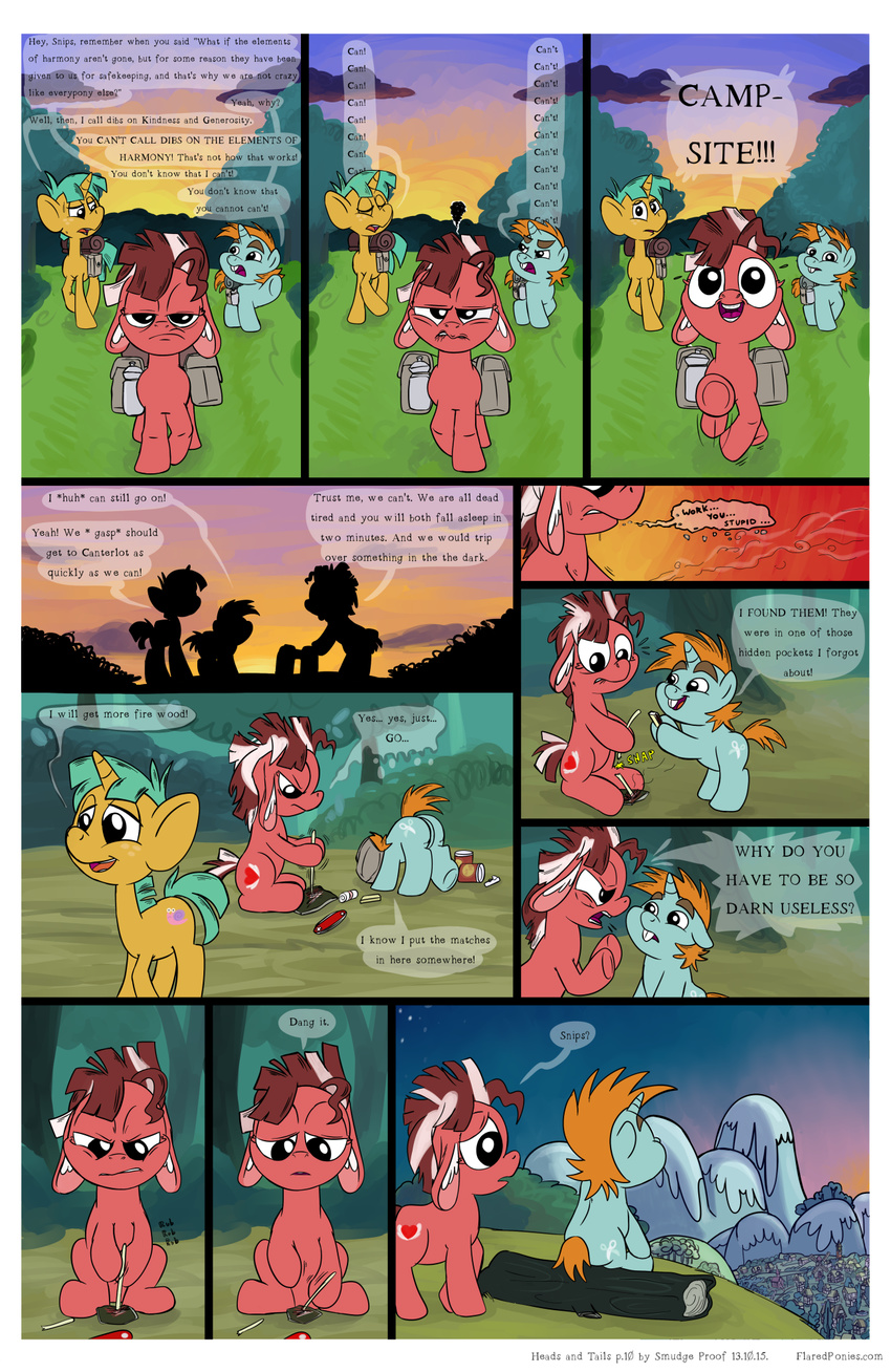 comic cub dialog donkey equine female feral forest friendship_is_magic heads_and_tails horn horse horse_tail male mammal my_little_pony original_character pony smudge_proof snails_(mlp) snips_(mlp) tails tails_(mlp) text tree unicorn young