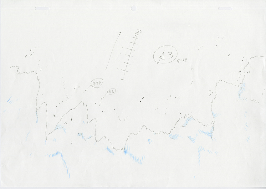 commentary highres key_frame kill_la_kill no_humans open_mouth production_art simple_background sketch trigger_(company)