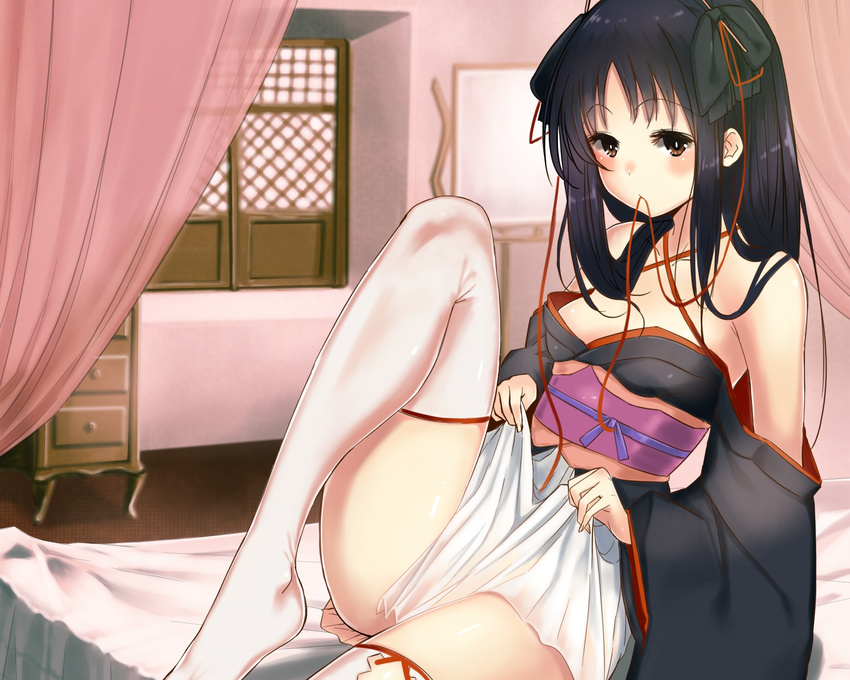 black_hair kawakami_masaki kikou_shoujo_wa_kizutsukanai thighhighs yaya