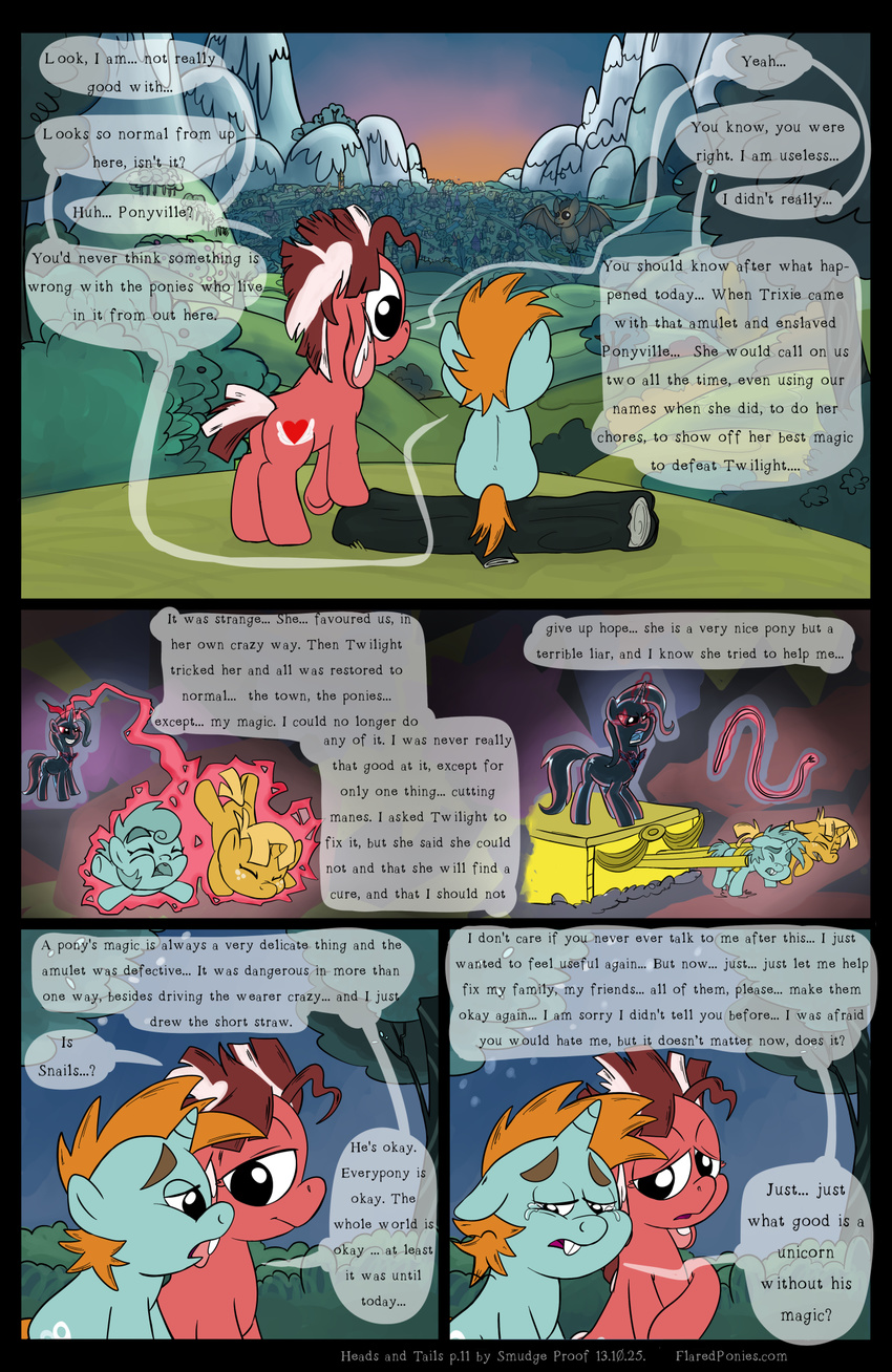 city comic cub donkey equine female feral friendship_is_magic heads_and_tails horn magic male mammal my_little_pony original_character sitting smudge_proof snails_(fim) snails_(mlp) snips_(fim) snips_(mlp) tails tails_(mlp) tears trixie_(fim) trixie_(mlp) unicorn young