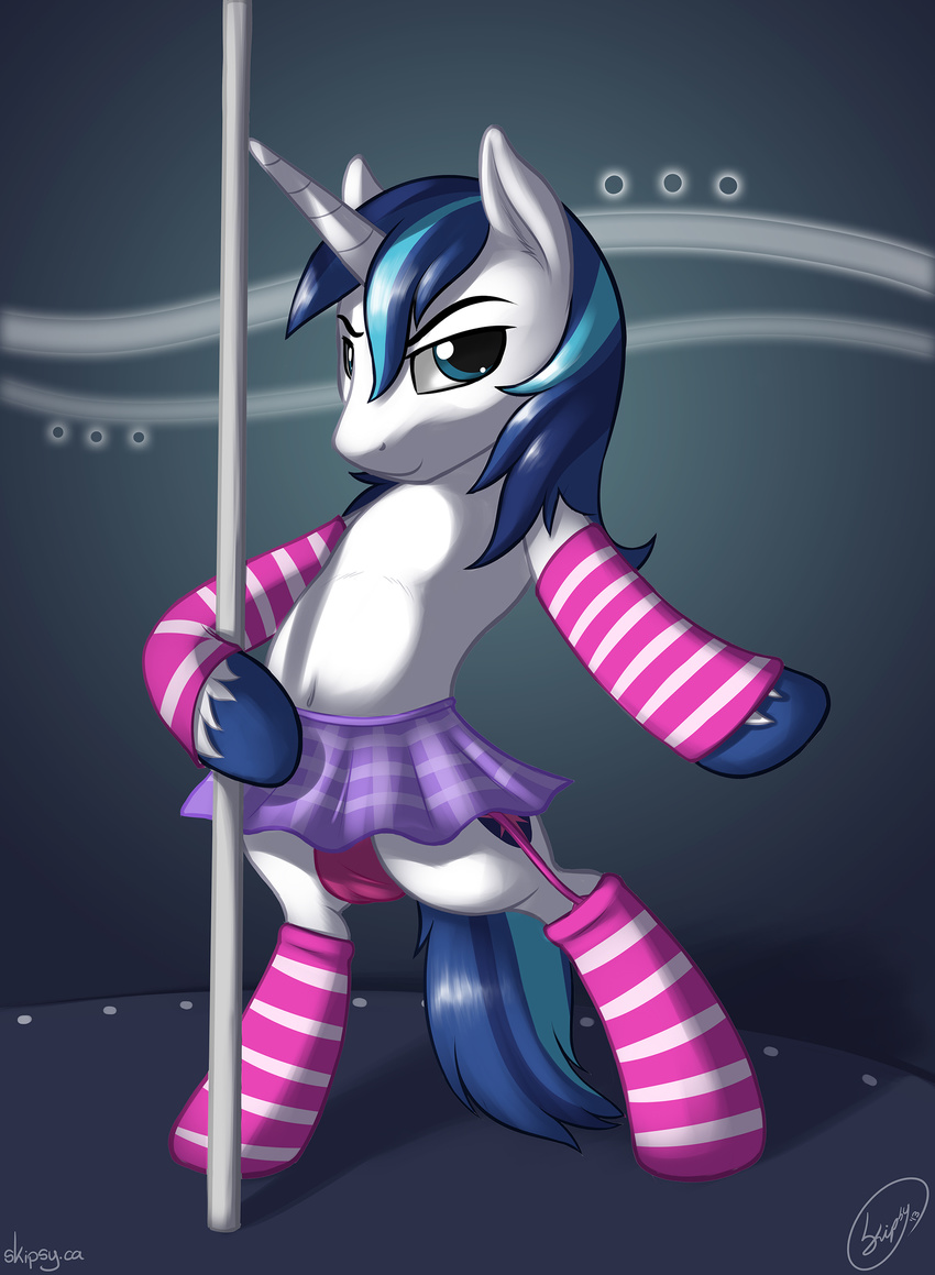 dancing equine friendship_is_magic horn legwear male mammal my_little_pony pole pole_dancing shining_armor_(mlp) skipsy solo stockings unicorn