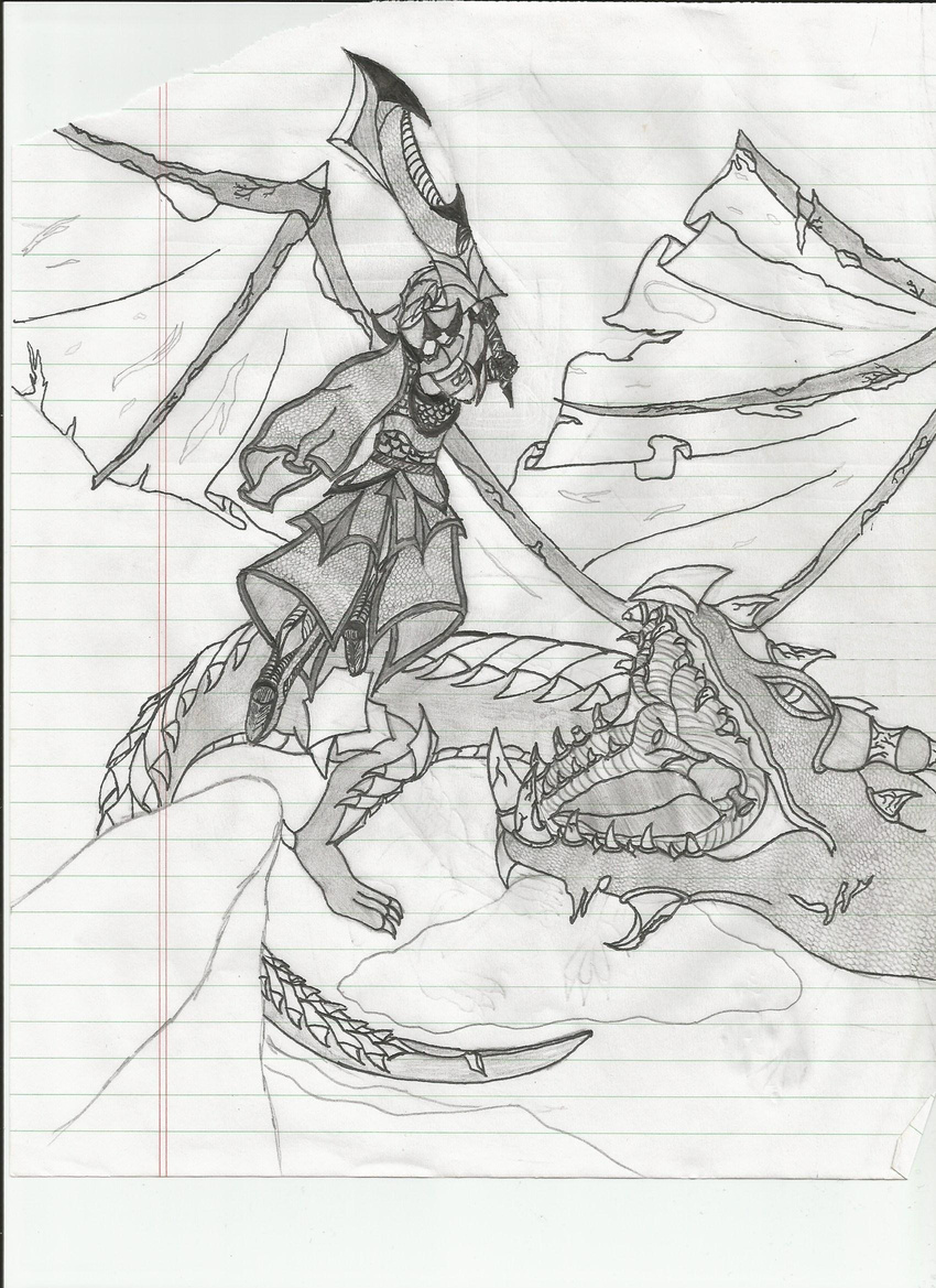 armor dragon human mammal scalie sketch sword traditional_media tubeku weapon wings