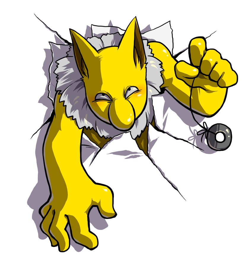 chest_tuft fur hypno looking_at_viewer nintendo plain_background pok&#233;mon pok&eacute;mon solo through_wall tuft unknown_artist video_games white_background