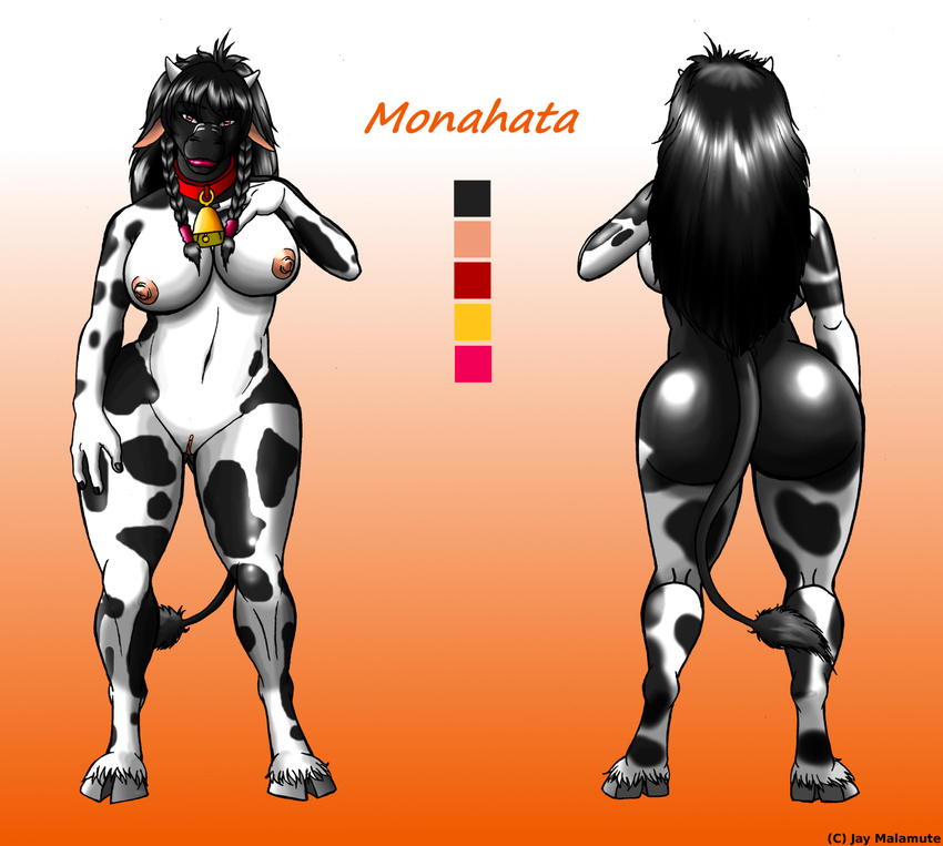 breasts butt choker collar cowbell female jusu_kilappa looking_at_viewer mammal model_sheet nude tauren video_games warcraft world_of_warcraft