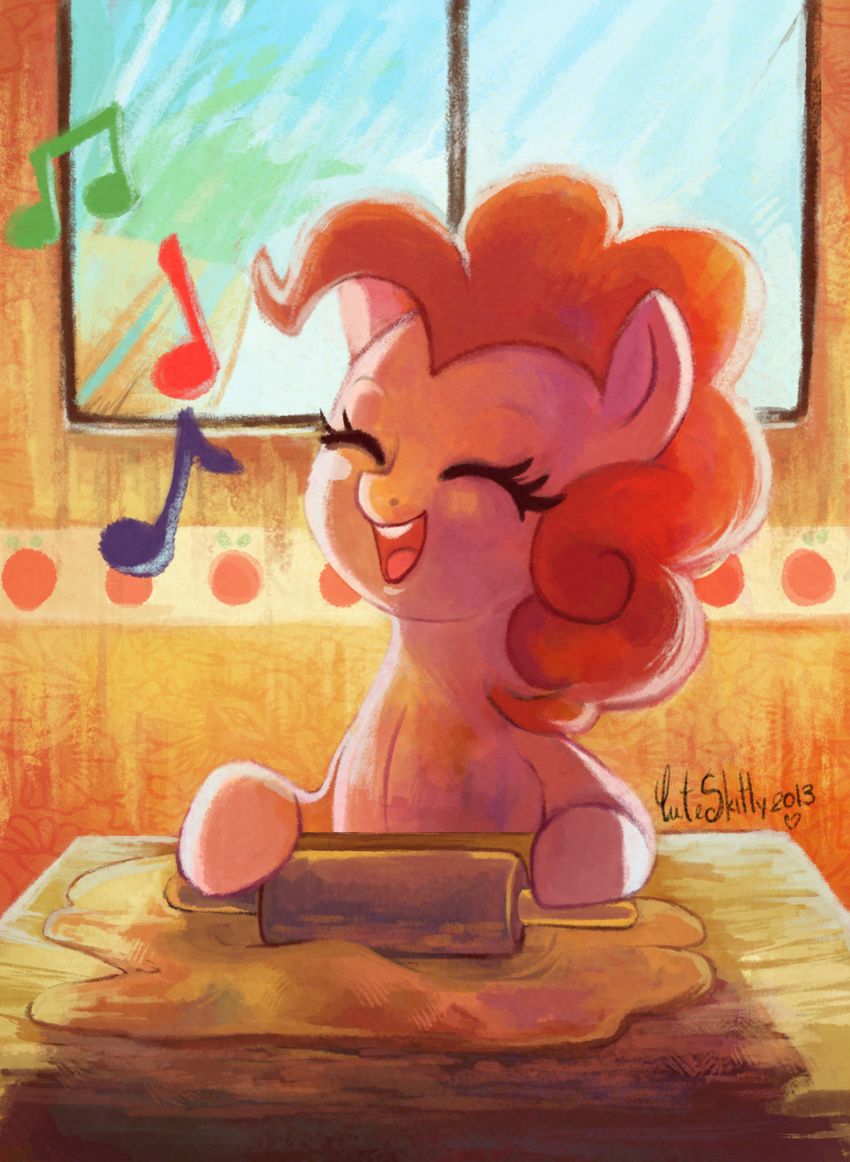 baking cute cuteskitty equine eyes_closed female feral friendship_is_magic hair happy horse mammal my_little_pony pink_hair pinkie_pie_(mlp) pony singing smile solo