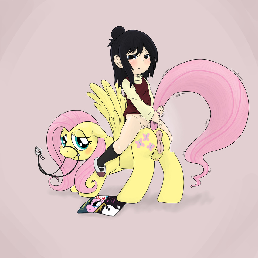 absurd_res anus bestiality bottomless bridle child crossover cub equine female feral fluttershy_(mlp) friendship_is_magic hi_res hitoha_marui horse human humanized interspecies lesbian mammal mitsudomoe my_little_pony pegasus pony pornography pussy smudge_proof teats wings young