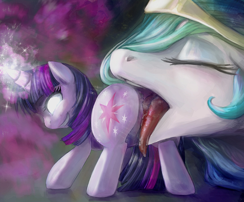 anal anus celestia cunnilingus equine friendship_is_magic horse microphilia my_little_pony oral oral_sex pony pussy rimming sex twilight_sparkle_(mlp) vaginal