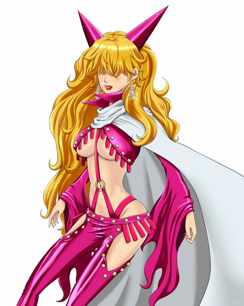 1girl absurdres blonde_hair cape chaps cloak highres impel_down one_piece sadi-chan