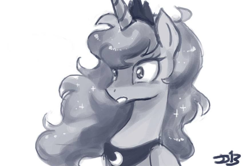 bed_head crown cute equine female feral friendship_is_magic hair horn horse john_joseco long_hair mammal my_little_pony pony princess princess_luna_(mlp) royalty solo tiara winged_unicorn wings