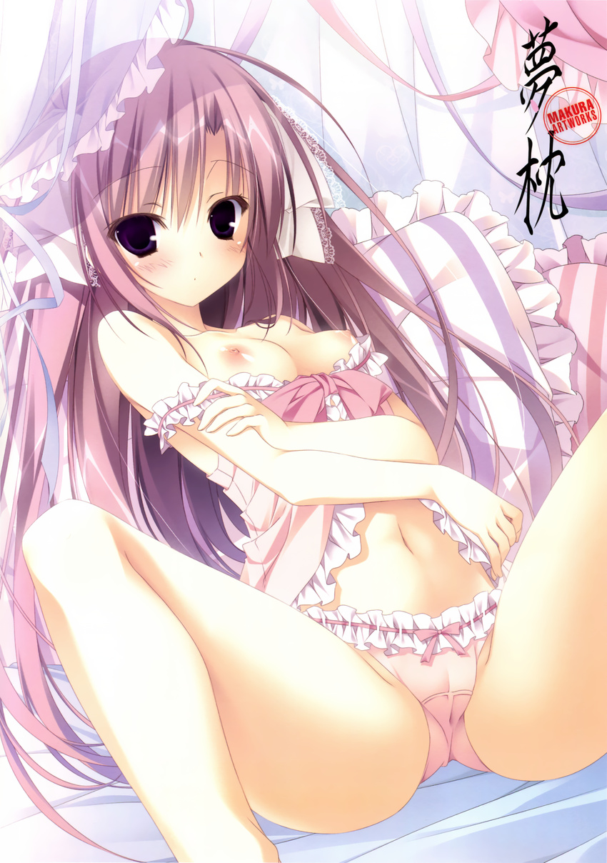 breasts cameltoe himawari_no_kyoukai_to_nagai_natsuyasumi inugami_kira lingerie makura natsusaki_yomi nipples pantsu