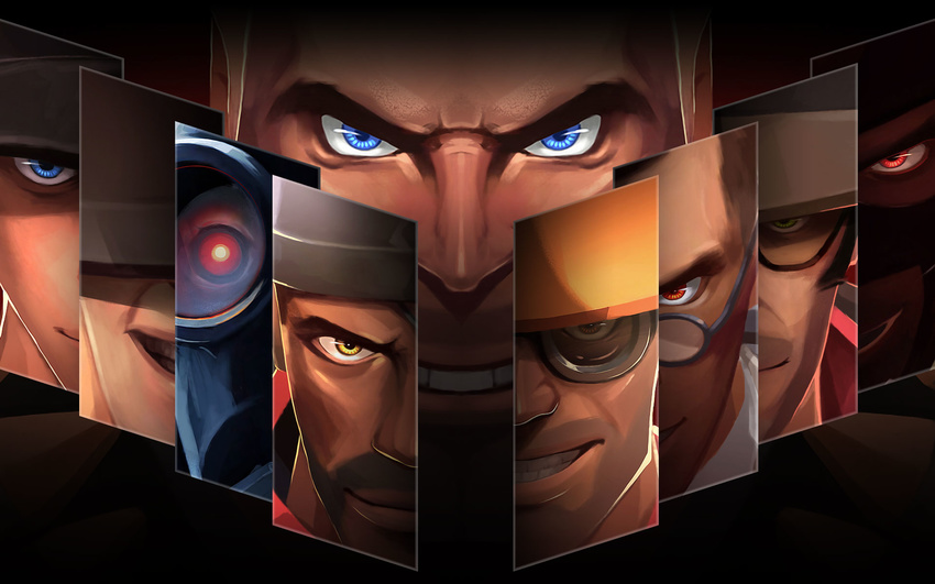 epic evil_smile red_eyes team_fortress_2 the_engineer the_medic the_pyro the_scout the_sniper the_spy