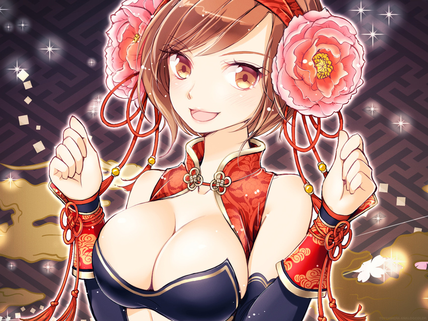 anko breasts cleavage highres huge_breasts meiko smile solo vocaloid