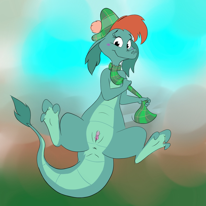 blush cute female flat_chested loch_ness_monster looking_at_viewer marine nessie pussy reptile scalie solo the_ballad_of_nessie wide_hips