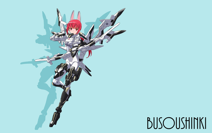 bow_(weapon) busou_shinki doll_joints highres ikuya_koimori mecha_musume minigirl mizuki_(busou_shinki) red_eyes solo weapon