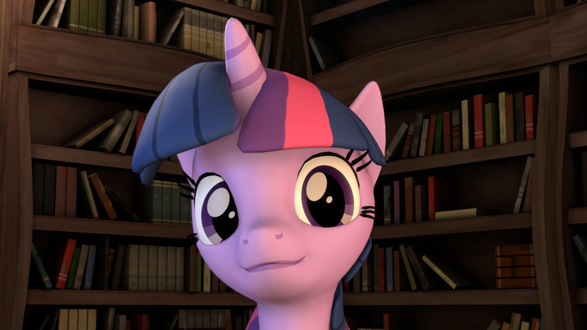 book equine female friendship_is_magic hair horn horse looking_at_viewer mammal my_little_pony mynokiarules pony purple_eyes smile solo twilight_sparkle_(mlp) two_tone_hair unicorn