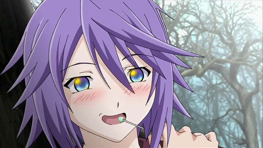 candy food lollipop rosario+vampire screencap shirayuki_mizore solo