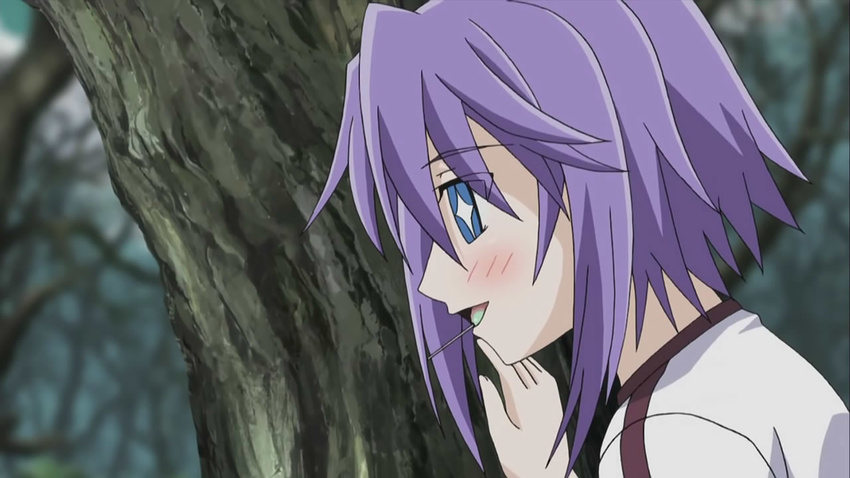 candy food lollipop rosario+vampire screencap shirayuki_mizore solo