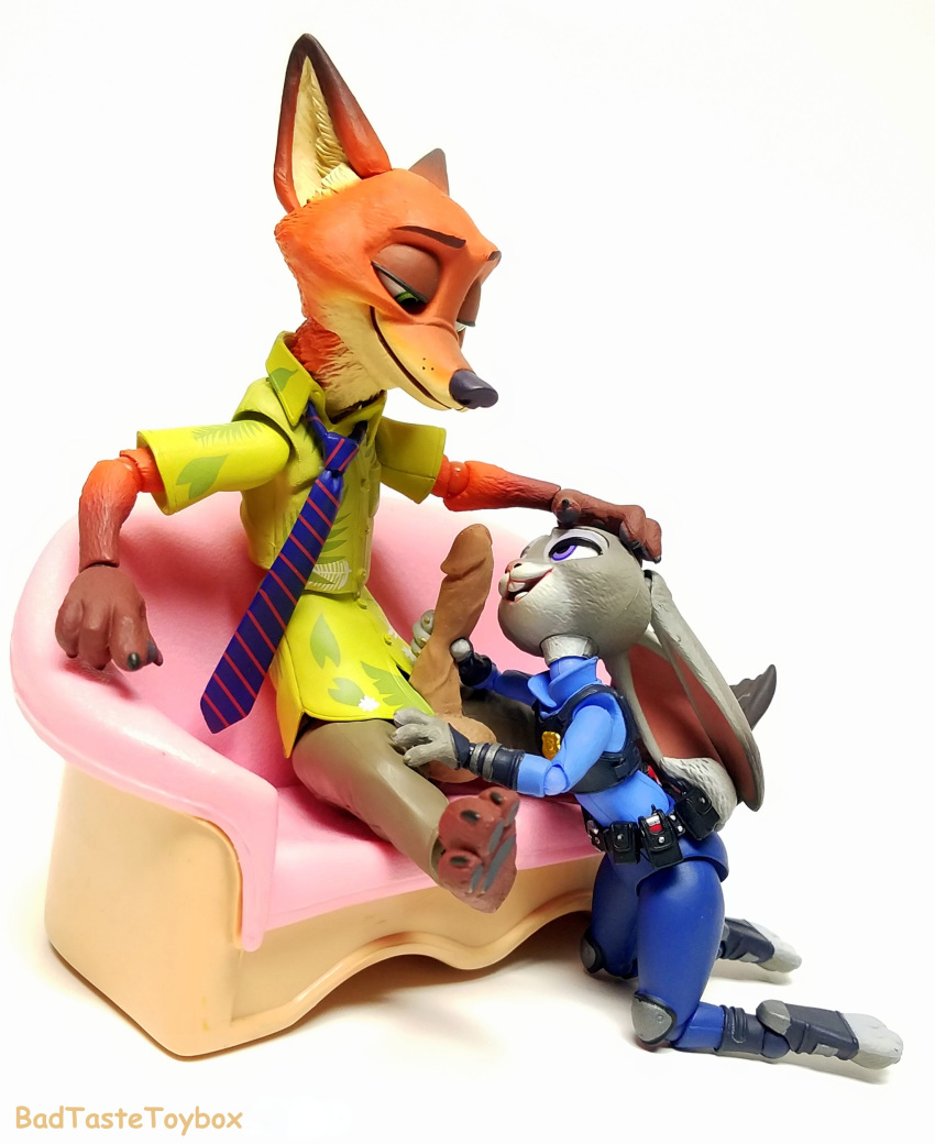 animal_ears anthro badtastetoybox bunny bunny_ears character dick_hugging disney duo fox fox_tial gray_gur green_eyes hawaiian_shirt hungry_eyes judy_hopps movie_poster nick_wilde orange_fur penis penis_grab photo police police_uniform purple_eyes rabbit rabbit_humanoid rabbit_tail revoltech shirt sly thirsty toy_modification toy_photography uniform zoophilia zootopia