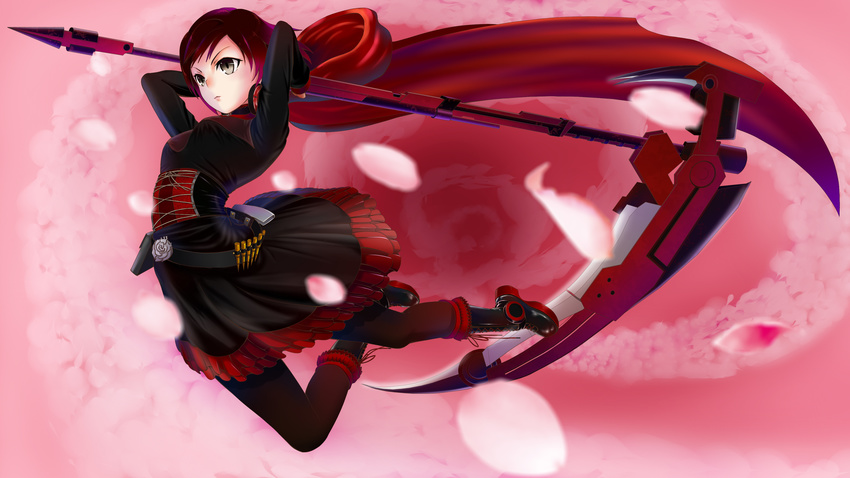 heli-kotohime red_hair ruby_rose rwby weapon