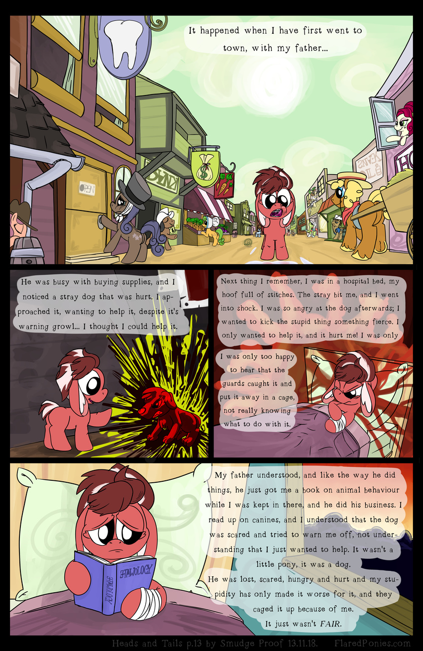 apple_pie_(mlp) bank belle_star_(mlp) black_stone_(mlp) book braces canine cherries_jubilee_(mlp) cherry_jubilee_(mlp) comic cornflower_(mlp) cowboy_hat cutie_mark dentist dialog dog english_text equine evening_star_(mlp) female feral friendship_is_magic group hat hayseed_turnip_truck_(mlp) heads_and_tails horse male mammal my_little_pony original_character peachy_sweet_(mlp) pony proof sheriff_silverstar_(mlp) smudge_proof tails tails_(mlp) text top_hat town tumbleweed western