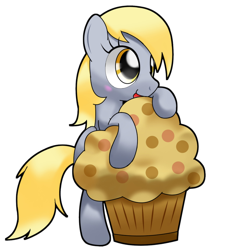 amber_eyes blonde_hair blush cute derpy_hooves_(mlp) equine female feral food friendship_is_magic fur grey_fur hair horse hoyeechun licking long_hair mammal muffin my_little_pony open_mouth pegasus plain_background pony smile solo tongue tongue_out transparent_background wings yellow_eyes