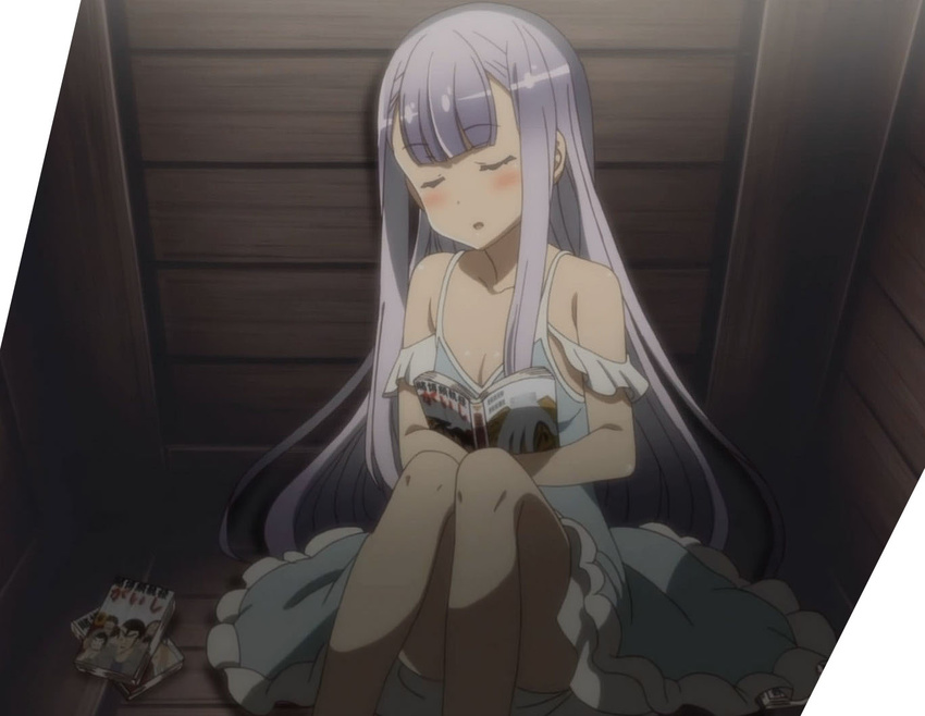 closed_eyes comic crate long_hair outbreak_company petralka_anne_eldant_iii purple_hair screencap sleeping solo stitched third-party_edit