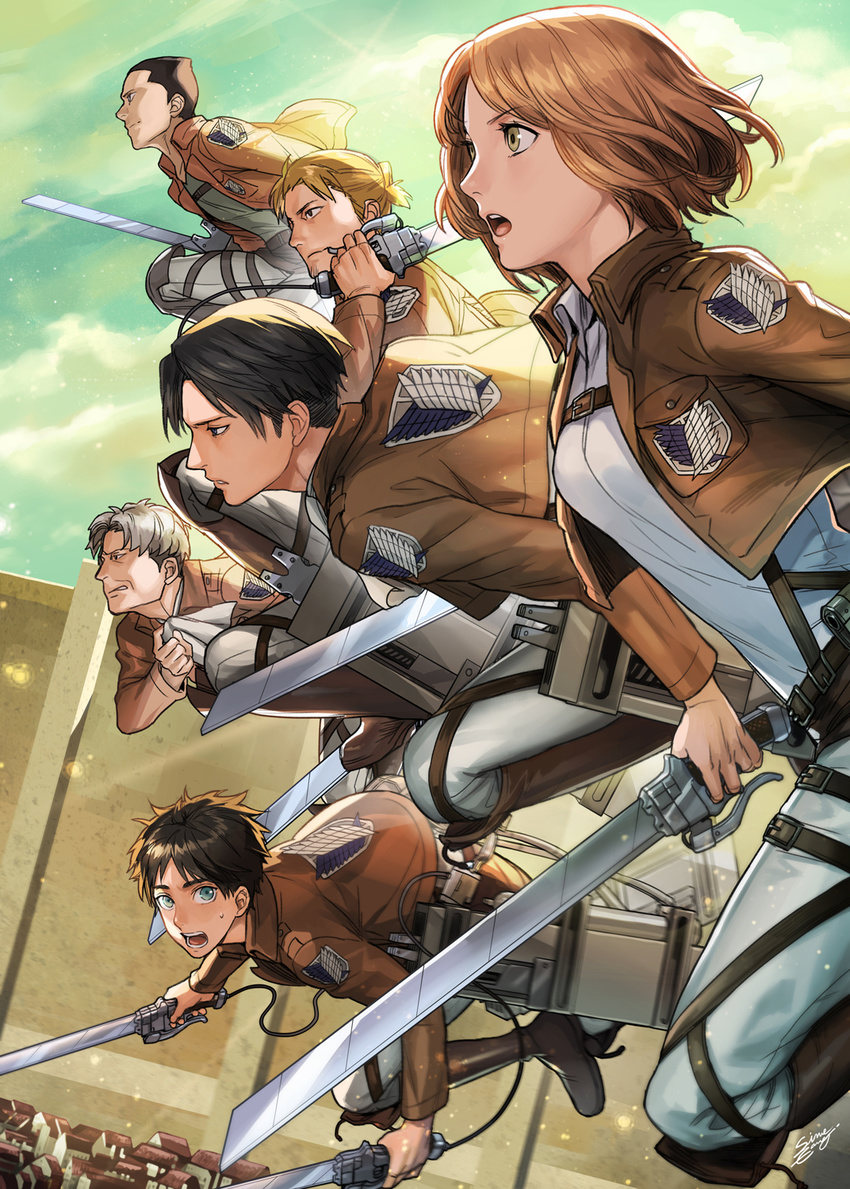 auruo_bossard erd_gin eren_jaeger gunter_shulz levi_(shingeki_no_kyojin) petra_ral shingeki_no_kyojin sine sword