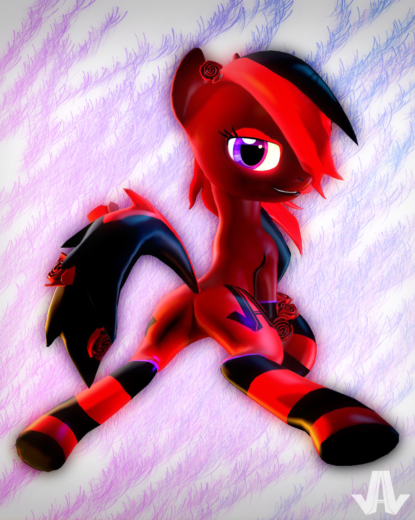 butt cgi character cutie_mark equine female fur garry's_mod garrys_mod gmod hair horse invalid_tag looking_at_viewer mammal my_little_pony original original_character pony pose purple_eyes raised_tail red_fur roses seductive simple_background smile socks solo spread_legs spreading two_tone_hair wawor wowhar wowhar_(character)