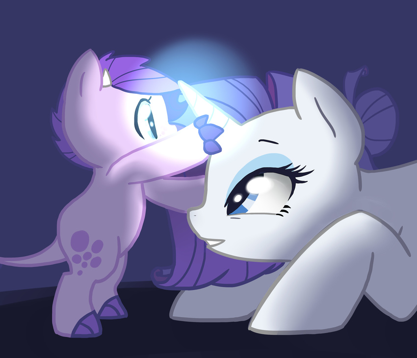 crossbreed cutie_mark equine female friendship_is_magic glowing horn horse hybrid kilala97 kirin mammal mother_and_daughter my_little_pony original_character pony rarity_(mlp) unicorn