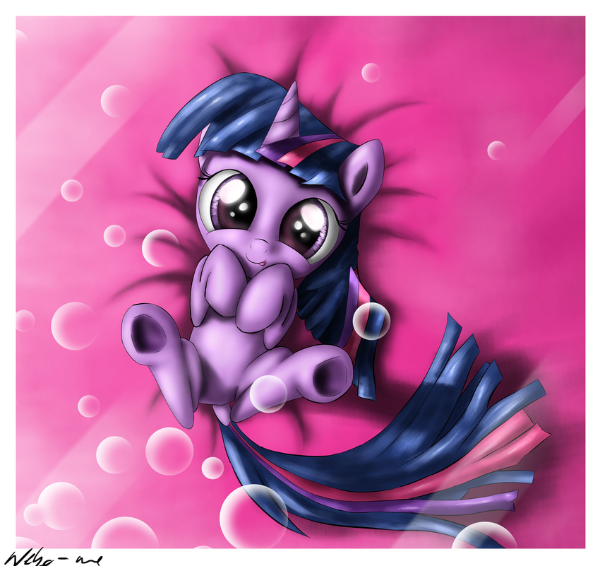 bubble bubbles cub cute equine female feral friendship_is_magic fur hair hi_res horn horse long_hair looking_at_viewer lying mammal multi-colored_hair my_little_pony neko-me on_back pony purple_eyes purple_fur purple_hair smile solo spread_legs spreading tongue tongue_out twilight_sparkle_(mlp) unicorn young