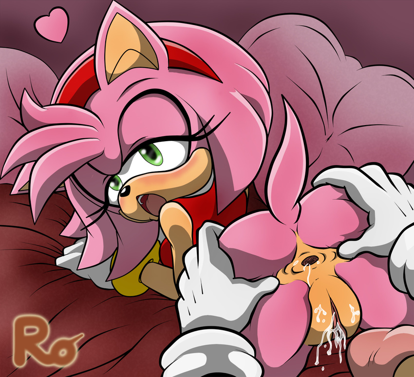 &lt;3 amy_rose anthro anus bed bedroom black_nose blush breasts butt clothed clothing dress duo female fur gloves green_eyes gums hair half-closed_eyes half-dressed hand_on_butt headband headgear hedgehog hi_res inside juice looking_at_viewer looking_back male mammal nude open_mouth orgasm penis pillow pink_fur pink_hair presenting presenting_hindquarters pussy pussy_juice raianonzika room sega shadow shiny short_hair solo_focus sonic_(series) sonic_the_hedgehog spreading squeeze straight teeth tongue video_games white_eyes