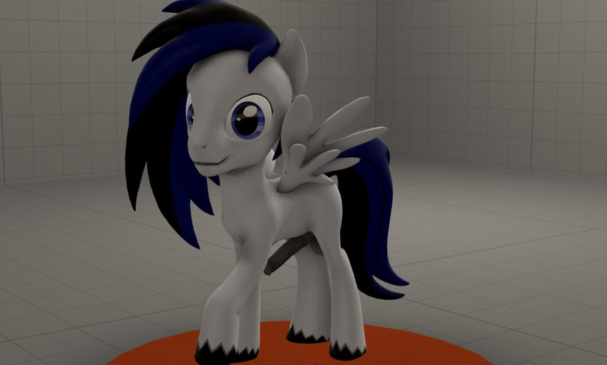 3d animal_ears cgi dubhoofz equine friendship_is_magic hair horse male mammal my_little_pony nude open_mouth original penis pony purple_eyes smile source_filmmaker wings