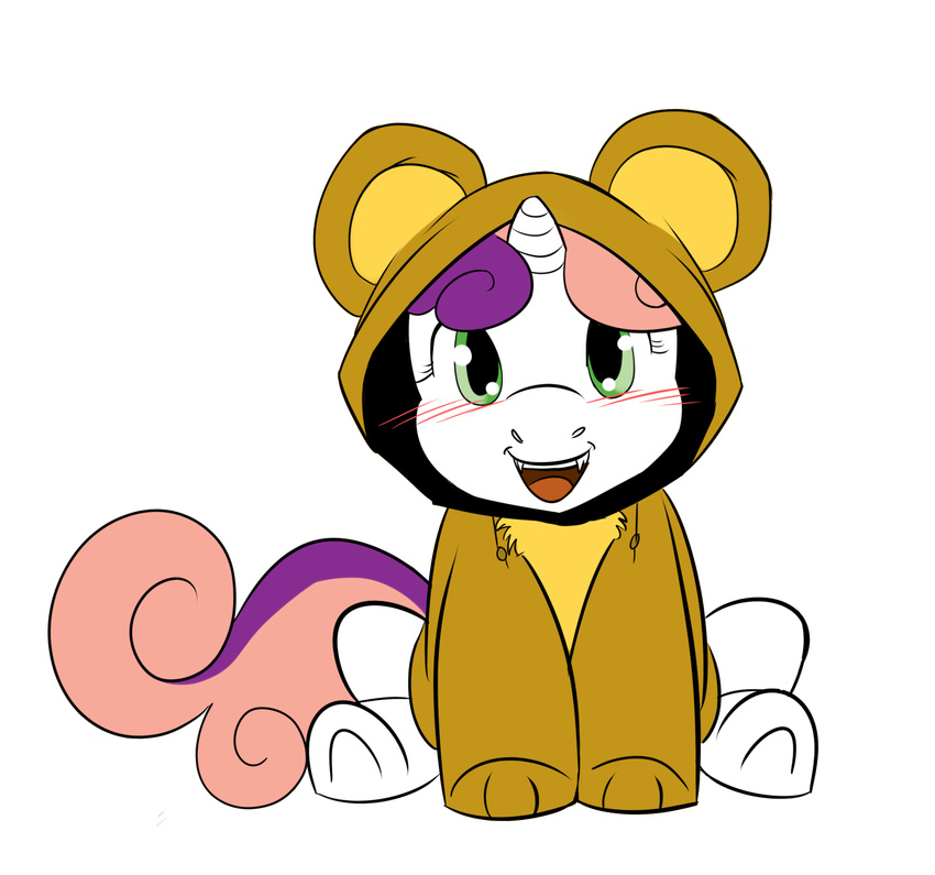 blush cub cute equine female feral friendship_is_magic green_eyes hair horn horse mammal my_little_pony pony solo suit sweetie_belle_(mlp) the-unicorn-lord two_tone_hair unicorn young