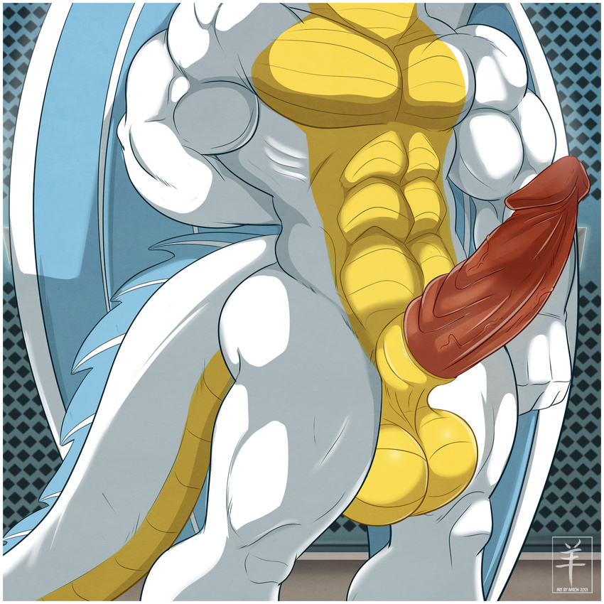 aaron_(artist) abs abstract_background anthro arm balls biceps big big_balls big_muscles big_penis butt dragon erection faceless_male fahleir fala_delamere humanoid_penis invalid_color male manly muscles nude pecs penis pose presenting raised reptile room scales scalie shadow sheath slit solo standing toned topless vein veiny_penis white_dragon white_skin wings yellow_skin