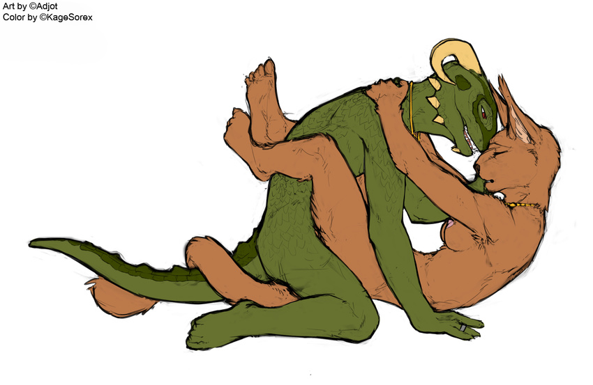 anthro argonian breasts brown_fur claws derkeethus duo edit entwined_tails eye_contact eyes_closed feline female fur green_body hindpaw horn interspecies kagesorex khajiit leg_wrap lying male mammal missionary_position necklace nude on_back paws penetration reptile ring scalie sex side_boob straight tasteful the_elder_scrolls the_elder_scrolls_v:_skyrim unauthorized_edit video_games