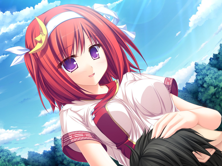 game_cg redhead suzukaze_no_melt tenmaso tsubaki_nazuna violet_eyes whirlpool