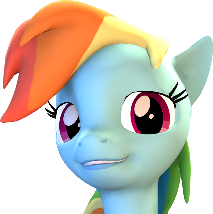3d alpha_channel equine female feral friendship_is_magic hair horse looking_at_viewer mammal multi-colored_hair my_little_pony mynokiarules pegasus pink_eyes pony rainbow_dash_(mlp) rainbow_hair smile solo wings